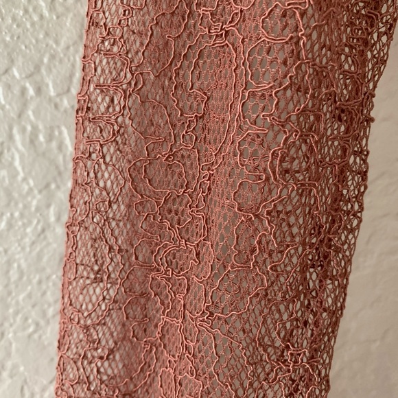 4SI3NNA Dusty Rose Lace Dress Long Sleeve, XS - Picture 7 of 8
